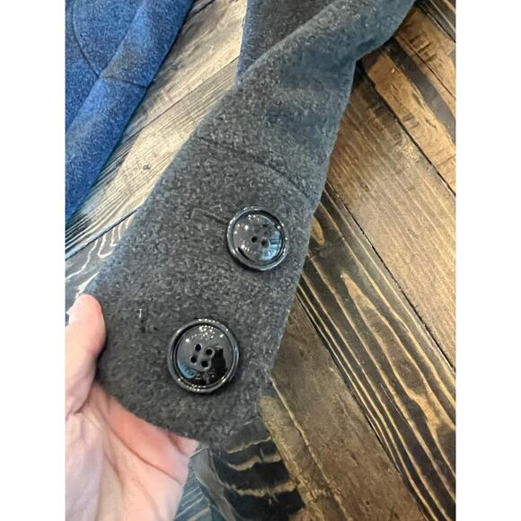 Steve Madden Wool Blend Pea Coat Jacket Women Medium Gray Neutral Minimalist - Picture 11 of 13